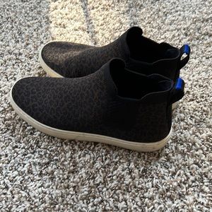 Rothy’s dark leopard print Chelsea high top sneaker
